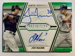 Joe Mauer, Justin Morneau [Green] Baseball Cards 2022 Topps Definitive Dual Autograph Collection Prices