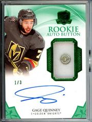 Gage Quinney [Green Autograph Button] Hockey Cards 2020 Upper Deck The Cup Prices