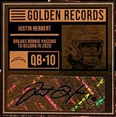 Justin Herbert #GRS-JHE Football Cards 2022 Panini Gold Standard Golden Records Signatures Prices