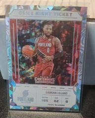 Damian Lillard [Cracked Ice] #11 Basketball Cards 2022 Panini Contenders Game Night Ticket Prices