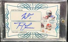 Justin Fields, Trevor Lawrence Football Cards 2021 Leaf Trinity Dual Autographs Prices