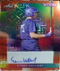 Ethan Holliday [Orange Mojo] #BA-EH1 Baseball Cards 2023 Leaf Vivid Autograph Prices