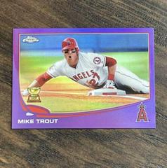 Mike Trout [Sliding Purple Refractor] Baseball Cards 2013 Topps Chrome Prices