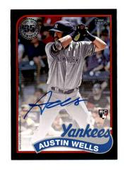 Austin Wells [Black] Baseball Cards 2024 Topps 1989 Autograph Prices