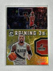 Damian Lillard [Gold] Basketball Cards 2021 Panini Donruss Optic Raining 3s Prices