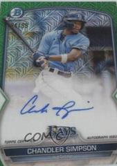 Chandler Simpson [Green] Baseball Cards 2023 Bowman Chrome Prospect Mega Box Autographs Prices