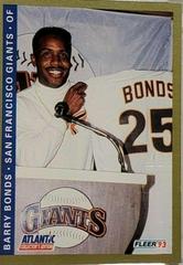 Barry bonds #2 Baseball Cards 1993 Fleer Atlantic Prices