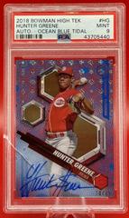 Hunter Greene [Autograph Ocean Blue Tidal] Baseball Cards 2018 Bowman High Tek Prices