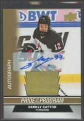 Berkly Catton [Signature] #92 Hockey Cards 2023 Upper Deck Team Canada Juniors Prices