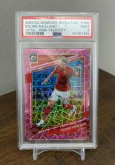 Erling Haaland [Optic Pink Velocity] Soccer Cards 2021 Panini Donruss Road to Qatar Prices