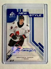 Brayden Yager [Blue Autograph] #NS-BY Hockey Cards 2021 SP Game Used CHL New Style Prices