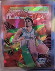LaMelo Ball [Red Cracked Ice] #13 Basketball Cards 2022 Panini Contenders Optic Illusion Prices