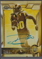 Todd Gurley [Running w/ Ball Autograph Gold Sepia Refractor] #110 Football Cards 2015 Topps Chrome Prices