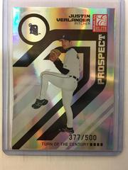 Justin Verlander #176 Baseball Cards 2005 Donruss Elite Prices