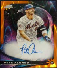 Pete Alonso [Orange Galactic] #CCA-PA Baseball Cards 2022 Topps Cosmic Chrome Autographs Prices