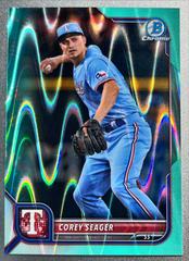 Corey Seager [Aqua RayWave] #3 Baseball Cards 2022 Bowman Chrome Prices