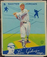 Baxter Jordan #31 Baseball Cards 1934 Goudey Prices