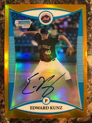 Edward Kunz [Orange Refractor Autograph] #BCP117 Baseball Cards 2008 Bowman Chrome Prospects Prices