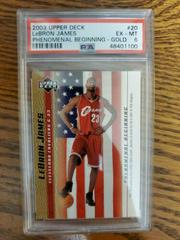 LeBron James [Gold] #20 Basketball Cards 2003 Upper Deck Phenomenal Beginning Prices