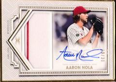 Aaron Nola Baseball Cards 2022 Topps Definitive Framed Autograph Patch Collection Prices