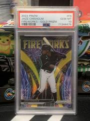 Jazz Chisholm [Gold Prizm] Baseball Cards 2022 Panini Prizm Fireworks Prices