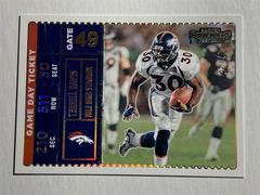 Terrell Davis [Gold] #GDT-TDA Football Cards 2022 Panini Contenders Game Day Ticket Prices