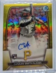 Canaan Smith Njigba [Yellow] #CRA-CS Baseball Cards 2023 Bowman Chrome Rookie Autographs Prices