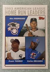 AL Home Run Leaders [Rodriguez, Thomas, Delgado] #339 Baseball Cards 2004 Topps Prices