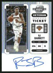 RJ Barrett #2 Basketball Cards 2022 Panini Contenders Optic Veteran Ticket Autograph Prices