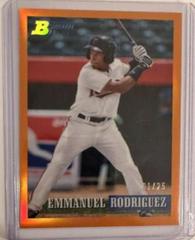 Emmanuel Rodriguez [Chrome Prospect Orange] Baseball Cards 2021 Bowman Heritage Prices