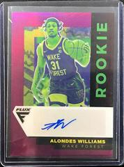 Alondes Williams [Purple] #FA-ALO Basketball Cards 2022 Panini Chronicles Draft Picks Flux Rookie Autographs Prices