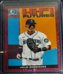 Julio Rodriguez [Pink Refractor Mega Box Mojo] #HIFI-4 Baseball Cards 2022 Bowman Hi Fi Futures Prices