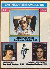 A. L. ERA Leaders [Palmer, Hunter, Eckersley] #202 Baseball Cards 1976 O Pee Chee Prices