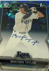 Brayden Taylor Baseball Cards 2023 Bowman Draft Chrome Sapphire Prospect Autograph Prices