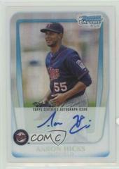 Aaron Hicks [Refractor Autograph] Baseball Cards 2011 Bowman Chrome Prospects Prices