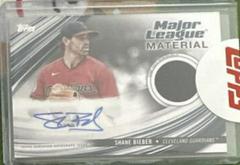 Shane Bieber Baseball Cards 2023 Topps Series 1 Major League Material Autograph Relics Prices
