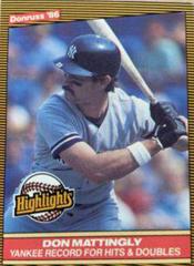 Don Mattingly #53 Baseball Cards 1986 Donruss Highlights Prices