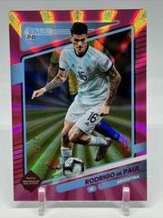 Rodrigo de Paul [Optic Pink Velocity] #3 Soccer Cards 2021 Panini Donruss Road to Qatar Prices