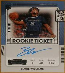Ziaire Williams #CA-ZWL Basketball Cards 2022 Panini Contenders Autographs Prices