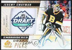 Jeremy Swayman [Autograph] #97 Hockey Cards 2021 SP Game Used Embroidered in History Prices