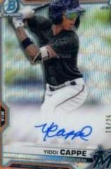 Yiddi Cappe [Orange Wave Refractor] #CPA-YC Baseball Cards 2021 Bowman Chrome Prospect Autographs Prices