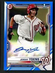 Jeremy Ydens [Blue] Baseball Cards 2021 Bowman Paper Prospects Autographs Prices