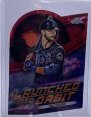 Pete Alonso [Red Flare] #LIO-11 Baseball Cards 2022 Topps Cosmic Chrome Launched Into Orbit Prices