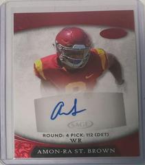 Amon Ra St Brown [Red] #ASP-113 Football Cards 2021 Sage Aspire Autographs Prices
