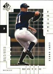 Cory Vance #143 Baseball Cards 2000 SP Authentic Prices