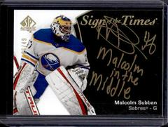 Malcolm Subban [Black Gold Ink] Hockey Cards 2021 SP Authentic Sign of the Times Autographs Prices