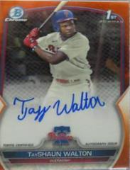 TayShaun Walton [Orange] #CDA-TWA Baseball Cards 2023 Bowman Draft Chrome Prospect Autographs Prices