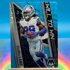 CeeDee Lamb [Blue Fluorescent] Football Cards 2022 Panini Mosaic Will to Win Prices