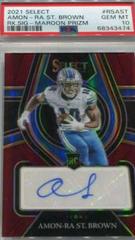 Amon Ra St. Brown [Maroon] #RS-AST Football Cards 2021 Panini Select Rookie Signatures Prices