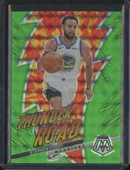 Stephen Curry [Green Fluorescent] #12 Basketball Cards 2022 Panini Mosaic Thunder Road Prices